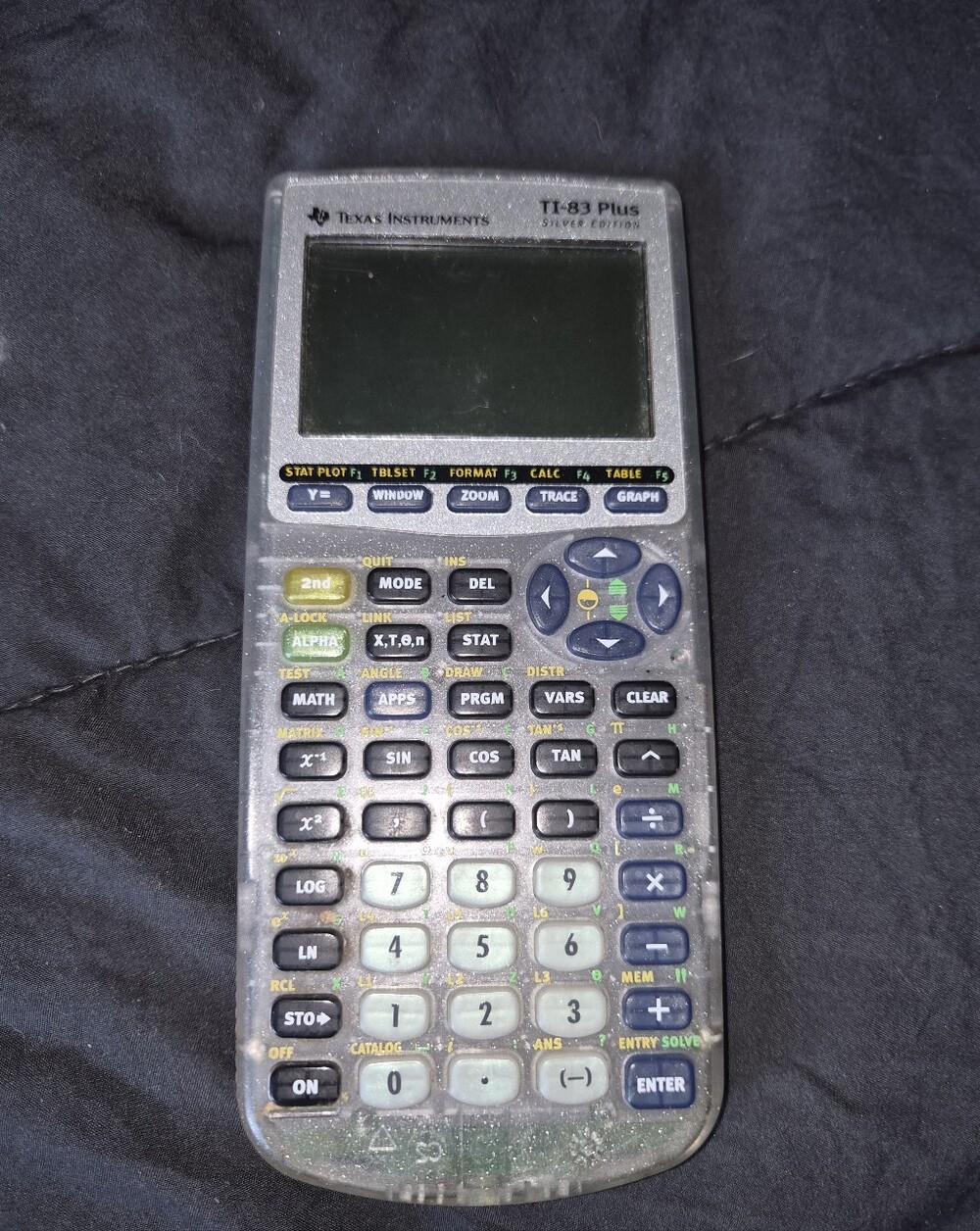 Texas Instruments TI-83 Plus Graphing Calculator - Transparent Silver Case